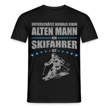 Old man - funny gift for skiers - Men's T-Shirt - black - Front - AI Model Male 178 light (178cm)
