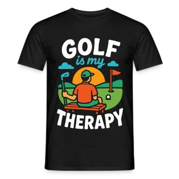 Golf ist meine Therapie Lustiges Golfliebhaber-Design - Männer T-Shirt - Schwarz - Vorne - AI Model Male 178 light (178cm)