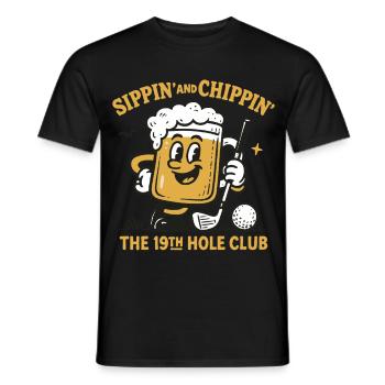 Siroter et chippin' Le plaisir du 19th Hole Club - T-shirt homme - noir - Devant - AI Model Male 178 light (178cm)