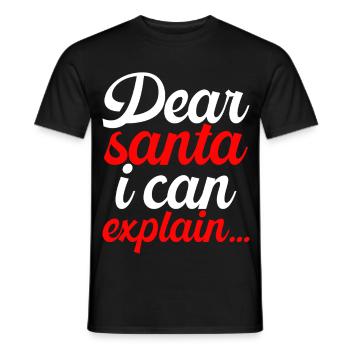 Chère Père Noël je peux vous expliquer - T-shirt homme - noir - Devant - AI Model Male 178 light (178cm)