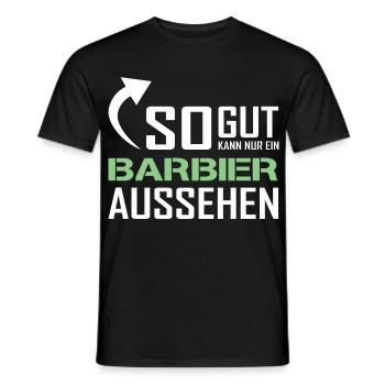 Seul un barbier peut être aussi beau - T-shirt homme - noir - Devant - AI Model Male 178 light (178cm)