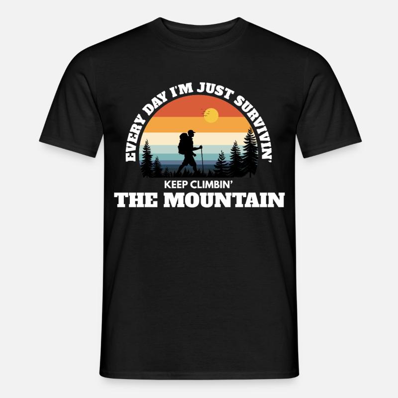 Keep Climbing The Mountain – Deep Adventure Sunset - Men’s T-shirt - black