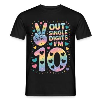 10th Birthday Girl | Double digits fun - Men's T-Shirt - black - Front - AI Model Male 178 light (178cm)