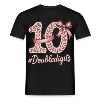 10th Birthday Girl | Double digits fun - Men's T-Shirt - black - Front - AI Model Male 178 light (178cm)