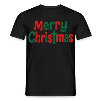 Frohe Weihnachten Verspielte Textkunst - Männer T-Shirt - Schwarz - Vorne - AI Model Male 178 light (178cm)