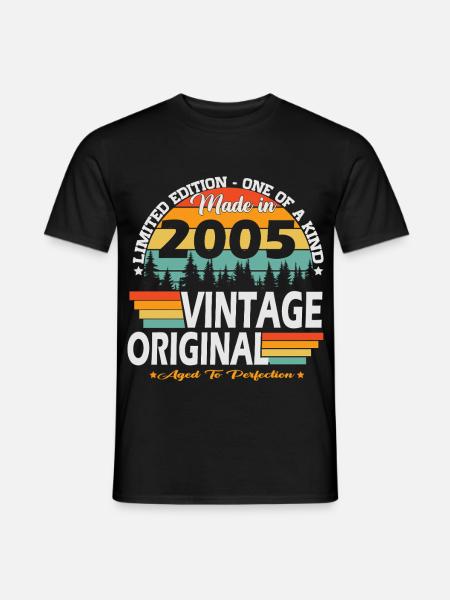 Vintage_2005_Jahrgang_geboren_Retro_Geburtstag_ - T-shirt homme - noir