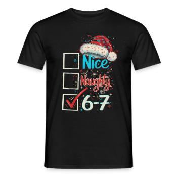 Nice Naughty 6 7 Christmas - Men's T-Shirt - black - Front - AI Model Male 178 light (178cm)