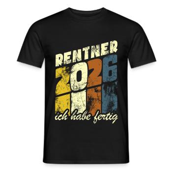 Rente 2026 | Retraite | Maison d’hôtes | J’ai fini - T-shirt homme - noir - Devant - AI Model Male 178 light (178cm)