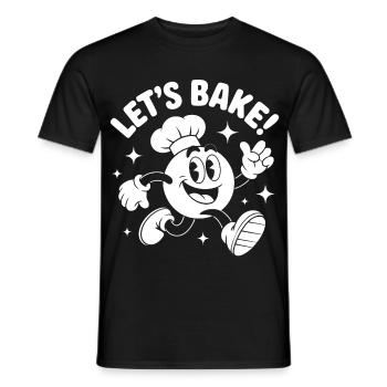 Pâtisserie avec un boulanger de dessin animé joyeux - T-shirt homme - noir - Devant - AI Model Male 178 light (178cm)