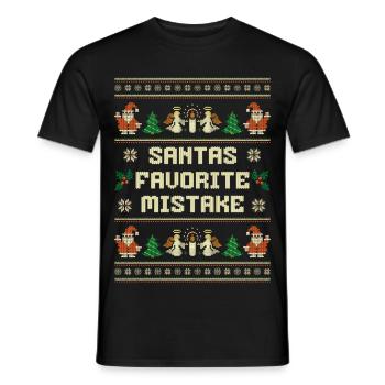 L’erreur préférée du Père Noël – Noël drôle et laid - T-shirt homme - noir - Devant - AI Model Male 178 light (178cm)