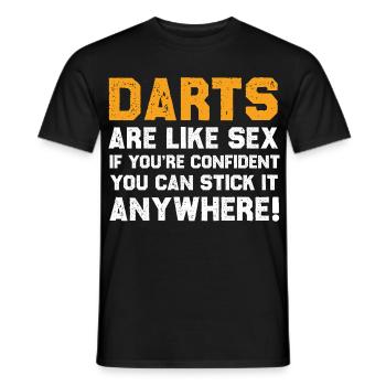 Witziges Darts Zitat Shirt - Männer T-Shirt - Schwarz - Vorne - AI Model Male 178 light (178cm)
