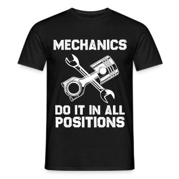 Mechanic Saying All Positions - Men's T-Shirt - black - Front - AI Model Male 178 light (178cm)