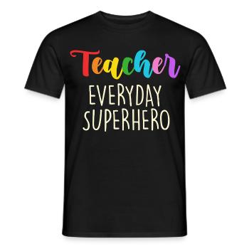 Lehrer Alltagssuperheld Design - Männer T-Shirt - Schwarz - Vorne - AI Model Male 178 light (178cm)
