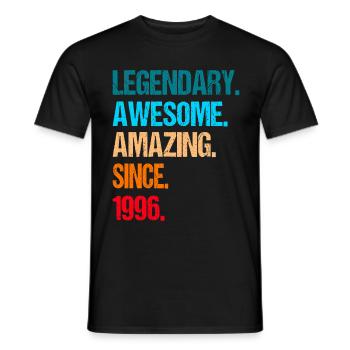 Legendary Awesome Since 1996 – 30th Birthday - Männer T-Shirt - Schwarz - Vorne - AI Model Male 178 light (178cm)