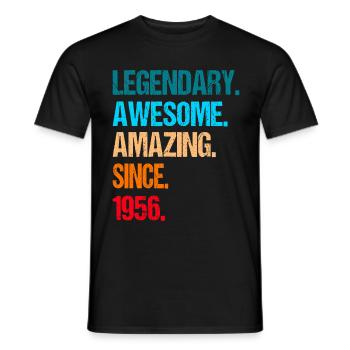 70 anniversaire 1956 - T-shirt homme - noir - Devant - AI Model Male 178 light (178cm)