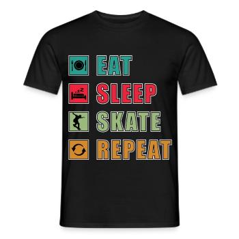 Eat Sleep Skate Repeat - Men's T-Shirt - black - Front - AI Model Male 178 light (178cm)