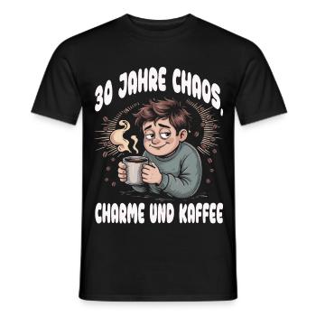 30 Jahre Chaos, Charme & Kaffee - Männer T-Shirt - Schwarz - Vorne - AI Model Male 178 light (178cm)