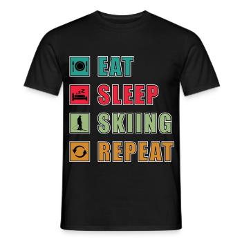 Manger Dormir Répéter le ski - T-shirt homme - noir - Devant - AI Model Male 178 light (178cm)