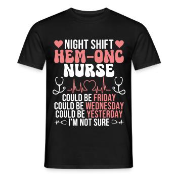  Hematology Department Hem/Onc Nursing Night Shift - Men's T-Shirt - black - Front - AI Model Male 178 light (178cm)