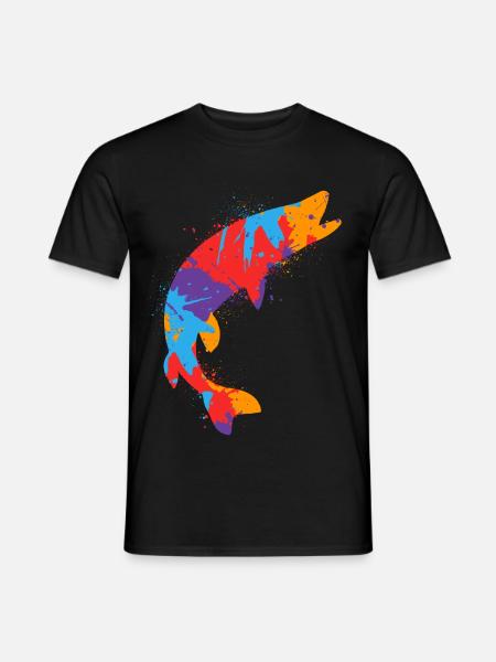 Bunter Hecht Angeln Hechte Fischen Angler - Männer T-Shirt - Schwarz