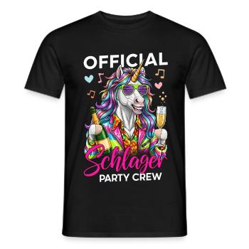 Official Schlager Party Crew - Men's T-Shirt - black - Front - AI Model Male 178 light (178cm)