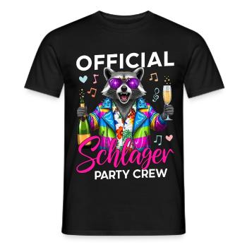Official Schlager Party Crew - Men's T-Shirt - black - Front - AI Model Male 178 light (178cm)