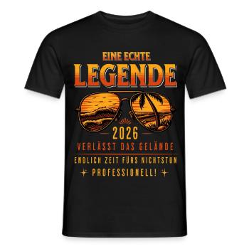 Rente 2026 Legende verlässt das Gelände - Männer T-Shirt - Schwarz - Vorne - AI Model Male 178 light (178cm)