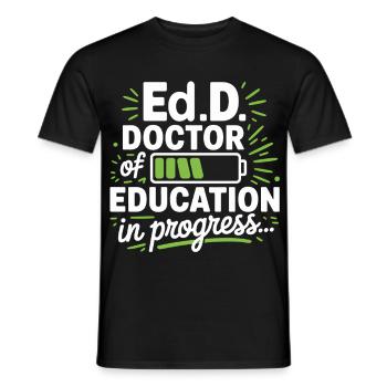 Doctorate of Education in progress - Men's T-Shirt - black - Front - AI Model Male 178 light (178cm)