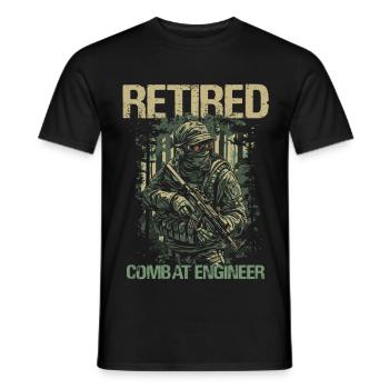 Ruhiger Kampfingenieur Illustration - Männer T-Shirt - Schwarz - Vorne - AI Model Male 178 light (178cm)