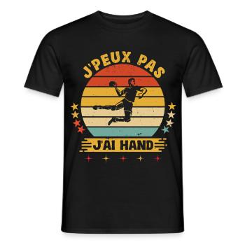 Ich kann nicht ich habe Handball Humor Spieler Hand - Männer T-Shirt - Schwarz - Vorne - AI Model Male 178 light (178cm)