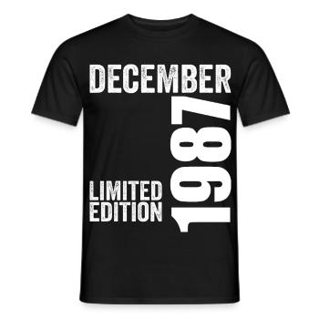 Cadeau Anniversaire Rétro - Décembre 1987 - T-shirt homme - noir - Devant - AI Model Male 178 light (178cm)