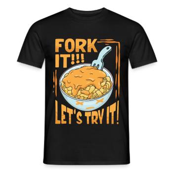 Mac n Cheese Fork It - Men's T-Shirt - black - Front - AI Model Male 178 light (178cm)