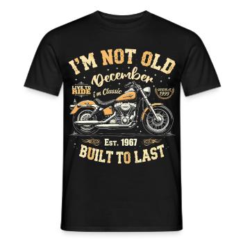 I'm not old December Built in 1967 - Men's T-Shirt - black - Front - AI Model Male 178 light (178cm)