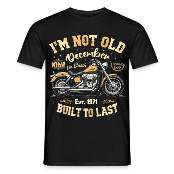 Je ne suis pas vieux Décembre Construit en 1971 - T-shirt homme - noir - Devant - AI Model Male 178 light (178cm)