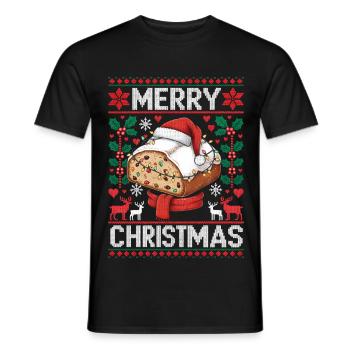 Stollen Lustig Spruch Weihnachten Süß Geschenk - Männer T-Shirt - Schwarz - Vorne - AI Model Male 178 light (178cm)