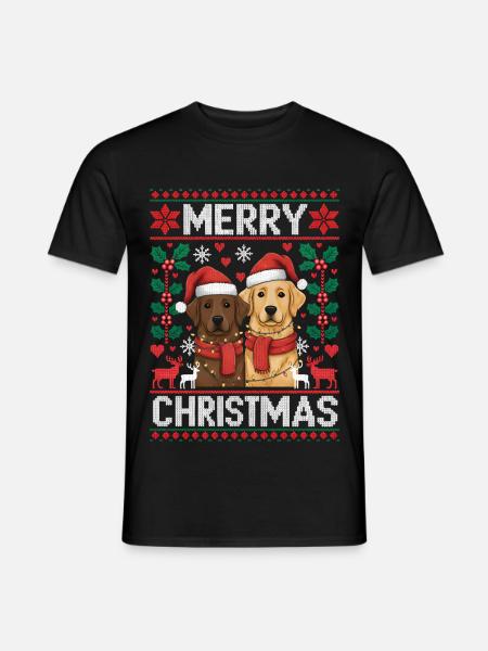 Labrador - Golden Retriever Christmas Xmas - Men's T-Shirt - black