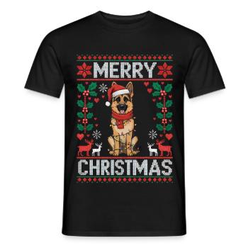 Berger allemand Cadeau de Noël - T-shirt homme - noir - Devant - AI Model Male 178 light (178cm)