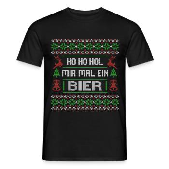 Ho, Ho, Hol mir mal ein Bier - Noël moche - T-shirt homme - noir - Devant - AI Model Male 178 light (178cm)