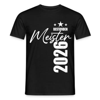 Master passed in 2026 - exam - success - Men's T-Shirt - black - Front - AI Model Male 178 light (178cm)