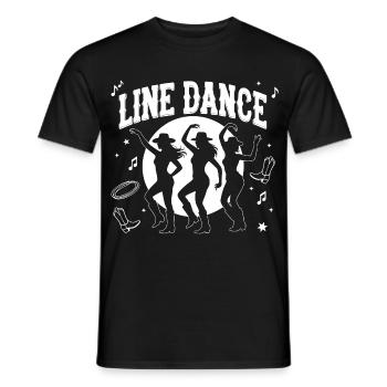 Line Dance Silhouettes Moonlit Night - Men's T-Shirt - black - Front - AI Model Male 178 light (178cm)