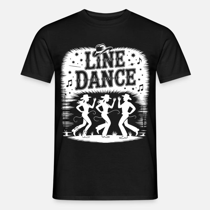 Line Dance Silhouetten - Männer T-Shirt - Schwarz