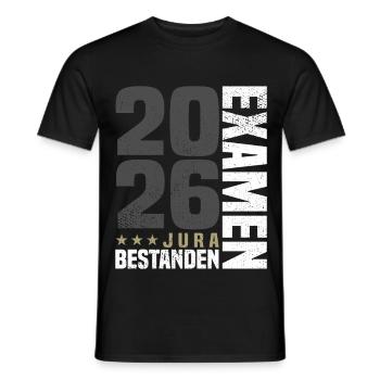 Law Exam 2026 - Men's T-Shirt - black - Front - AI Model Male 178 light (178cm)