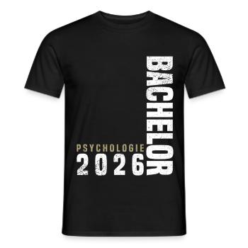 Psychology Bachelor 2026 - Men's T-Shirt - black - Front - AI Model Male 178 light (178cm)