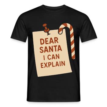 Cher Père Noël, je peux expliquer Noël drôle - T-shirt homme - noir - Devant - AI Model Male 178 light (178cm)