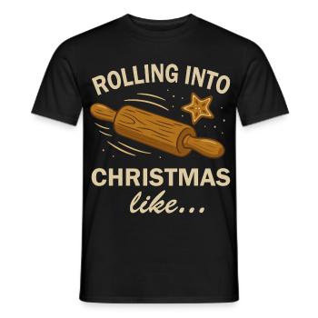 Noël Noël Boulangerie Pâte à rouler et biscuit - T-shirt homme - noir - Devant - AI Model Male 178 light (178cm)
