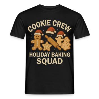 Christmas Baking Team - Cookie Crew Motif - Men's T-Shirt - black - Front - AI Model Male 178 light (178cm)