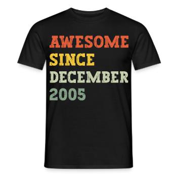 2005 Décembre Cadeau d’anniversaire - T-shirt homme - noir - Devant - AI Model Male 178 light (178cm)