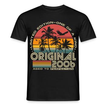 2006 Vintage Retro 20th Birthday Gift - Men's T-Shirt - black - Front - AI Model Male 178 light (178cm)