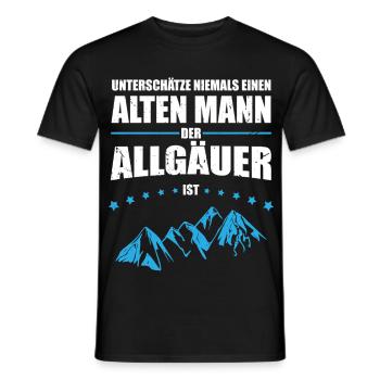 Gift Old Man - Allgäuer | Retro Vintage - Men's T-Shirt - black - Front - AI Model Male 178 light (178cm)
