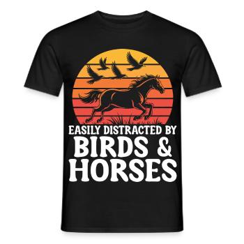 Vögel und Pferde Reiten Reiten Reiter - Männer T-Shirt - Schwarz - Vorne - AI Model Male 178 light (178cm)